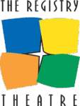 The Registry Theatre (text above and below four squares: blue, yellow, orange, green)
