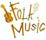 Folk Music (stylized letters and a fiddle)